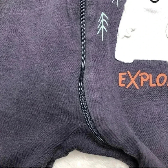 Gerber Footed Onesie Pajamas Blue & White Bear Go Explore Zippered  Size Newborn - Picture 4 of 16
